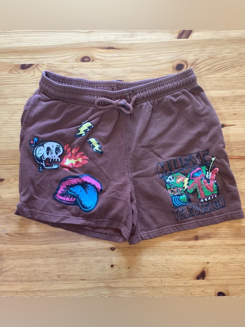 Pacsun MTV Feel‎ the Music Graphic Drawstring Lounge Shorts Size Medium